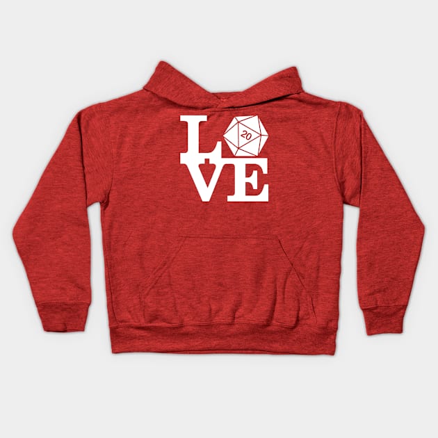 LOVE D20s - Board Gamer Kids Hoodie by RetroReview